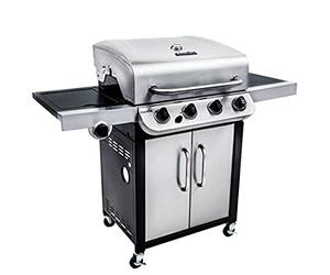 Char-Broil Convective Series 440S -- Barbecue à gaz à 4 brûleurs avec brûleur latéral, finition en acier inoxydable.