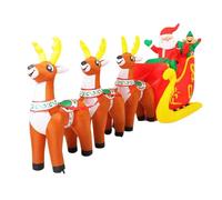 Char Gonflable Renne de Noël,avec Lumières LED 3,6 m Géant Décoration Maison - Renne Gonflable Tirant Le Père Noël | pour Nouvel an Fête Bureaux École Appartement Jardin Et