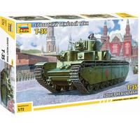 Zvezda Kit de modélisme T-35 soviétique 1:72 - Char lourd IIe Guerre mondiale - Maquette plastique