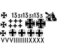 Char RC 1/16 Autocollant Tigre Panter Modélisme Thank 1:16 (56/3) (Noir mat)