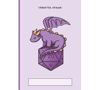 Character Journal Purple D20 Dragon A5: Tabletop RPG Notebook for Players | 5e Character Sheets, Spell Tracker, Inventory, Backstory, Session Notes, Dot Grid & Combat Reference Guide for Players
