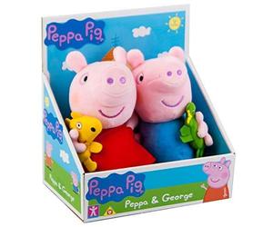 Character Options Peppa Pig George avec Dinosaure et Peppa avec Nounours en Peluche