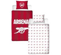 CHARACTER WORLD Arsenal FC Parure de lit réversible réversible 2 côtés avec taie d'oreiller assortie en polycoton