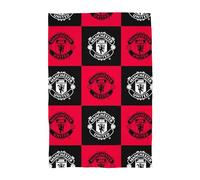 Character World Couverture polaire Manchester United | Super douce | Motif à carreaux rouge, noir et blanc | Chaude et confortable | Parfaite pour la maison, la chambre, les soirées pyjama et le