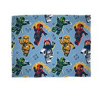 Character World Couverture Polaire sous Licence Officielle Lego Ninjago | Couvre-lit Super Doux et Chaud | Parfait pour la Maison, la Chambre, Le Camping et Les soirées Pyjama