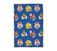 Character World Couverture polaire Super Mario sous licence officielle Nintendo | Couverture chaude super douce et chaude, marques de design de jeu de cercles | Parfaite pour la chambre, le camping et