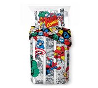 Character World Disney Officiel Marvel Avengers Ensemble Housse de Couette et Taie d'oreiller pour Enfants | Literie Réversible 2 Faces Inclus Taie d'oreiller Assortie | Ensemble de Lit Simple au