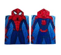 Character World Poncho à Capuche Officiel Disney Marvel Spiderman | Super Doux au Toucher, Motif Spider City | Peignoir de Bain pour Enfants et Tout-Petits Parfait pour la Maison, Le Bain et la Plage