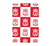 Character World Liverpool Couverture polaire super douce, motif écusson de football, motif carreaux rouges et blancs, chaude, super douce au toucher, parfaite pour la maison, la chambre, les soirées