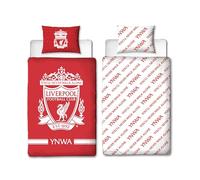 Character World Liverpool FC Parure de lit 1 Personne avec Housse de Couette réversible et taie d'oreiller Assortie Rouge