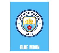 Character World Manchester City Tapis de chambre à coucher Motif lune bleue | Produit officiel de football | 70 x 90 cm
