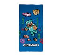 Character World Minecraft Serviette | Toucher Super Doux, Motif Jeu océanique | Parfait pour la Maison, Le Bain, la Plage et la Piscine | Taille Unique 140 cm x 70 cm