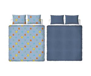 Character World Parure de lit Double Officielle Pokémon, Motif câlin | Housse de Couette réversible en Polaire Double Face. Articles Officiels avec taies d'oreiller Assorties.