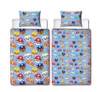 Character World Parure de lit Simple Officielle Paw Patrol sans Housse de Couette | Couette réversible sans Housse, Oreiller et taie d'oreiller | Couette Lavable | Parfait pour Les Voyages et Les