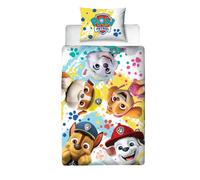 Character World Paw Patrol Parure de lit Simple pour Enfant avec Housse de Couette réversible Double Face avec taies d'oreiller Assorties | Polycoton