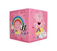 Character World Peppa Pig Boîtes de rangement sous licence officielle | Lot de 2 cubes de rangement pliables en forme de goutte | Parfait pour organiser une chambre d'enfant, une salle de jeux pour