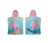 Character World Peppa Pig Serviette Poncho à Capuche | Super Doux au Toucher, Superbe Design de plongée | Peignoir de Bain à Langer Parfait pour la Maison, Le Bain et la Plage, Multicolore, 115 x 50