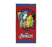 Character World Serviette Officielle Disney Marvel Avengers | Toucher Super Doux, Motif Badge | Parfait pour la Maison, Le Bain, la Plage et la Piscine | Taille Unique 140 cm x 70 cm