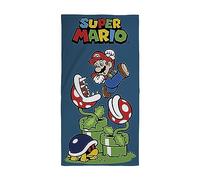 Character World Serviette Officielle Nintendo Super Mario pour Enfants | Toucher Super Doux, Motif Saut | Parfait pour la Maison, Le Bain, la Plage et la Piscine | Taille Unique 70 cm x 140 cm