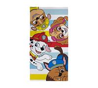 Character World Serviette officielle Paw Patrol pour enfants | Toucher super doux, Heya Design Marshall, Chase, Rubble & Skye | Parfait pour la maison, le bain, la plage et la piscine | Taille unique 70 cm x 140 cm