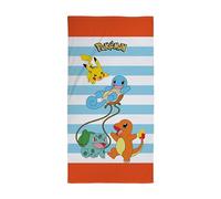 Character World Serviette Officielle Pokémon pour Enfants | Toucher Super Doux, Design Amusant avec Pikachu Squirtle Charmander | Parfait pour la Maison, Le Bain, la Plage et la Piscine | Taille