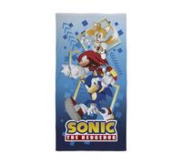 Character World Serviette officielle Sonic le hérisson pour enfants | Toucher super doux, design rebondissant | Parfait pour la maison, le bain, la plage et la piscine | Taille unique 70 cm x 140 cm |