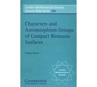 Characters And Automorphism Groups Of Compact Riemann Surfaces