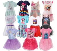 Characters Cartoons - Éblouissement Fille - Robe Robe Manches Courtes - Printemps Été, 1013 Minnie Violet, 4-5 ans