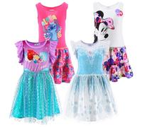 Characters Cartoons Robe D'été Fille Dessin Animé | Modèles Coton ou Tulle Princesse | Robe Légère Colorée, 10118 Minnie Blanc, 6 ans