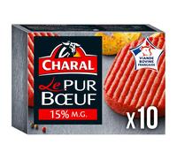 CHARAL Steaks hachés Pur Boeuf 15% 10x100g