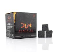 Charbon à Chicha DUM Black 26 - 1kg (64 Cubes) - Charbon de Coco Naturel - Allumage Rapide - Longue Durée - Faible Cendre