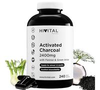Charbon Actif 2400 mg. 240 gélules végétaliennes pour plus d’un mois. | Charbon Actif naturel de Noix de Coco avec Fenouil et Anis Vert. Fabriqué en Europe par HIVITAL