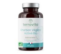 CHARBON ACTIF BIO | Issu de Châtaigniers Français | Pas de Bambou ni Noix de Coco | Digestion et Transit | Anti Ballonnements - Constipation - Gaz | 120 Gélules Végétales | Made in France | Terravita