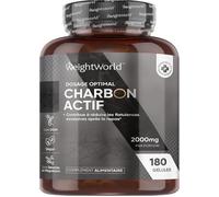 Charbon Actif Végétal 2000mg, Formule Active, 180 Gélules Pour 1 Mois, Vegan
