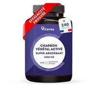 Charbon Actif Végétal 2000mg - Réduit les Flatulences (EFSA) - 240 Gélules