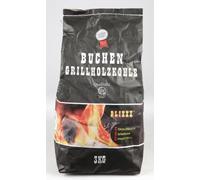 Charbon de bois de hêtre pour grillades 3kg - charbon de bois de qualité supérieure en hêtre, longue durée de combustion & forte braise, naturel & durable, paquet avantageux de 120 sacs (360kg)