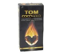 Charbon de Charbon Tom CocoGold - 3 kg - Environ 25 x 25 mm, Noir, 216 Cubes