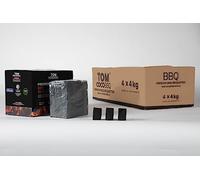 Charbon de Noix de Coco Tom- BBQ Briquettes 16 KG - 4 boîtes 4 kg - Qualité Premium