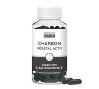 Charbon végétal actif - 100% naturel - Digestion - Détox - Ballonnements - 200mg - 120 gélules - PROPOS'NATURE