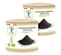 Charbon Végétal Actif Bio - Complément Alimentaire - Digestion Gaz Ventre Plat - 150 Mg De Poudre Active Pure Par Gélule - Fabriqué En France - 2x60 Gélules