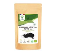 Charbon Végétal Actif Bio En Poudre - Digestion Ventre Plat Cholestérol - Colorant Alimentaire Noir - Conditionné En France - Certifié Ecocert - Vegan - 150g