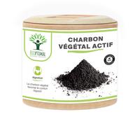 Charbon Végétal Actif - Bioptimal - Complément Alimentaire - Ventre Plat Digestion Anti-Ballonnement Gaz - 150 Mg De Poudre Active Pure Par Gélule - Fabriqué En France - Certifié Ecocert - 60 Gélules