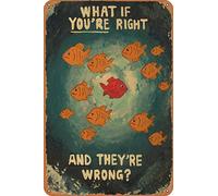 CharcasUS Panneau en métal - What If You are Right They are Wrong Positivity Poster idée cadeau pour chambre, bureau, décoration murale 20,3 x 30,5 cm