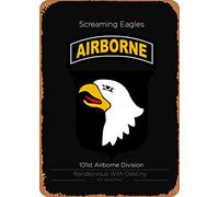 CharcasUS - Plaque en métal - Décoration murale - 101st Airborne Divison - Pour fan militaire - Cadeau pour maison, bar, pub - 30,5 x 20,3 cm