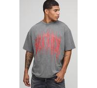 Charcoal Oversized Bring Me The Horizon Acid Wash License Printed T-Shirt homme - gris - XS, gris