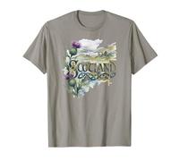 Chardon écossais écossais avec ruines du lac et du château T-Shirt