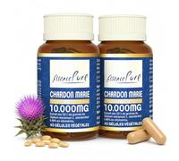 Chardon Marie 10000mg Essence Pure | 80% Silymarine (320mg) et Choline (200mg) | Detox Foie | Sans Métaux Toxiques, Sans Allergènes, Sans OGM | 40 Gélules Végétales | Api-Nature (Lot de 2)