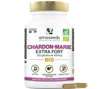 Chardon-Marie BIO | Extra Fort, 1350mg / Jour | Régénérant Foie, Protection, Détox, Digestion | 120 gélules de 450mg | Qualité Supérieure