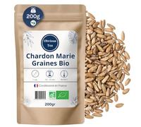 Chardon Marie Bio, Graines Entières en Vrac - Infusion et Tisane Digestion et Bien-Être - Silybum Marianum (L.) Gaertn. - Agriculture Biologique - Conditionné en France - Sachet de 200g (100 Tasses)