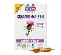 Chardon Marie Bio - Hautement dosé 2400 mg par dose - Protection du foie et Confort Digestif - 20 ampoules - Fabriqué en France - Nutrivie